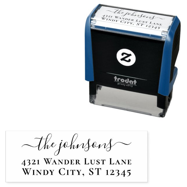 Modern Simple Script Return Address Self-inking Stamp (In Situ)