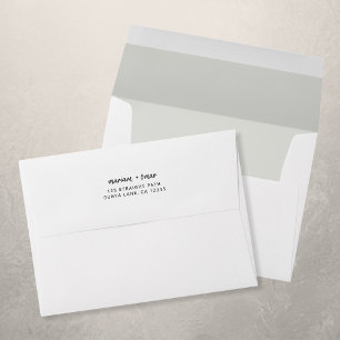 Modern Simple Script Return Address Wedding Envelope