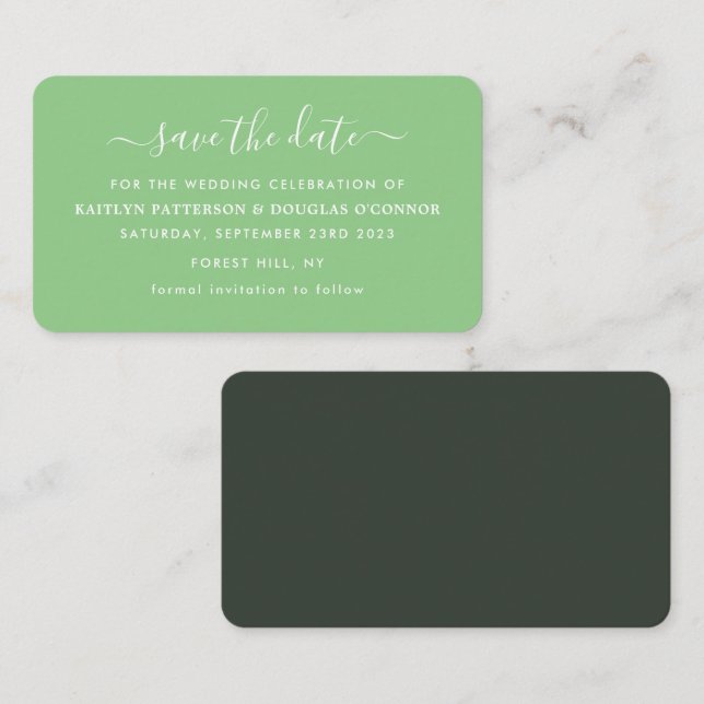 Modern Simple Script Save The Date Card (Front/Back)