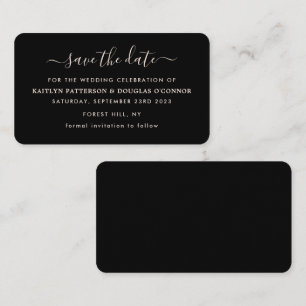 Modern Simple Script Save The Date Card