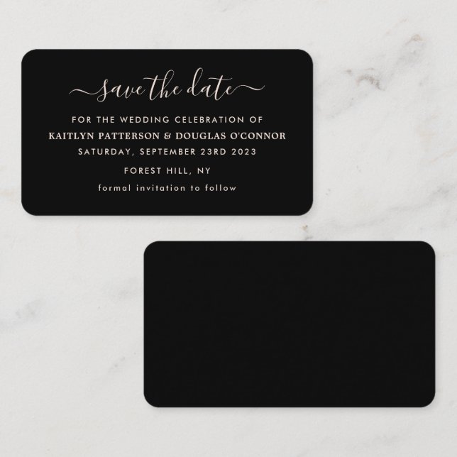 Modern Simple Script Save The Date Card (Front/Back)