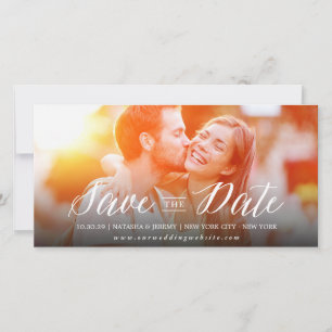 Modern Simple Script Save The Date Photo Card