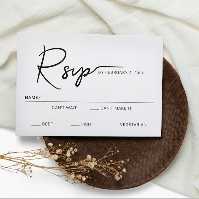 Modern Simple Script Wedding RSVP Card (Creator Uploaded)