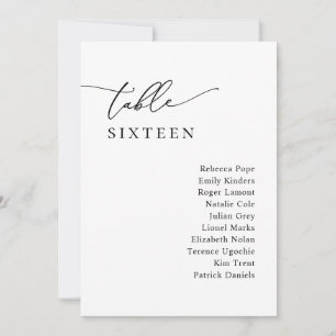 Modern Simple Script Wedding Seating Chart Cards