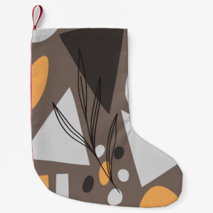 Modern simple shapes seamless pattern design. Scan Small Christmas Stocking