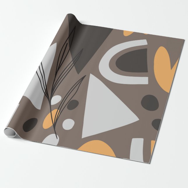 Modern simple shapes seamless pattern design. Scan Wrapping Paper (Unrolled)