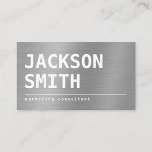Modern Simple Silver Metal professional Business Card