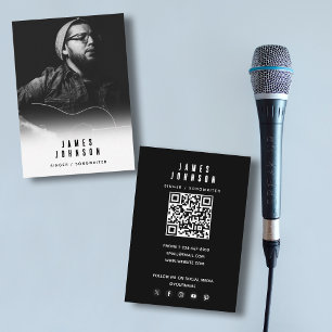 Modern Simple Singer Musician Photography  Business Card