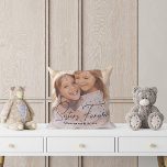 modern simple Sisters Forever photo Throw Pillow<br><div class="desc">Celebrate the bond between sisters with the unique Sisters Forever Photo Throw Cushion. Made from a luxuriously soft microfiber, this modern cushion is the perfect way to capture and keep the special memories and connection between sisters. With an easy-to-use online design interface, you can add photos and names to bring...</div>