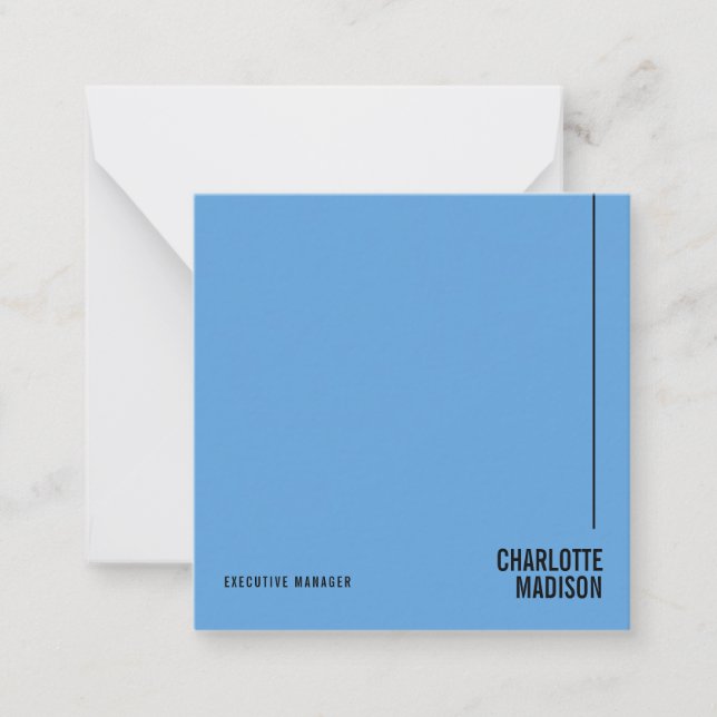 Modern Simple Sky Blue Minimalist Own Name Card (Front)