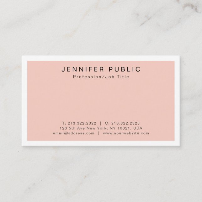Modern Simple Sophisticated Plain Professional Business Card (Front)