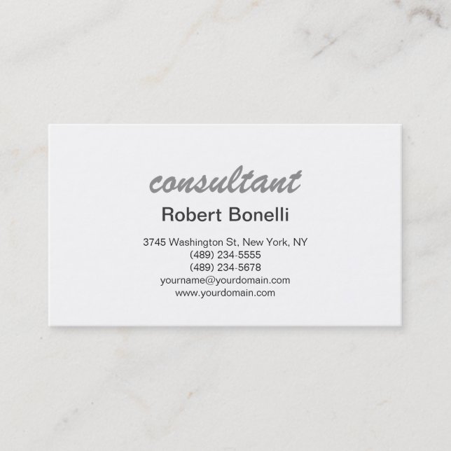Modern Simple Standard Consultant Business Card (Front)