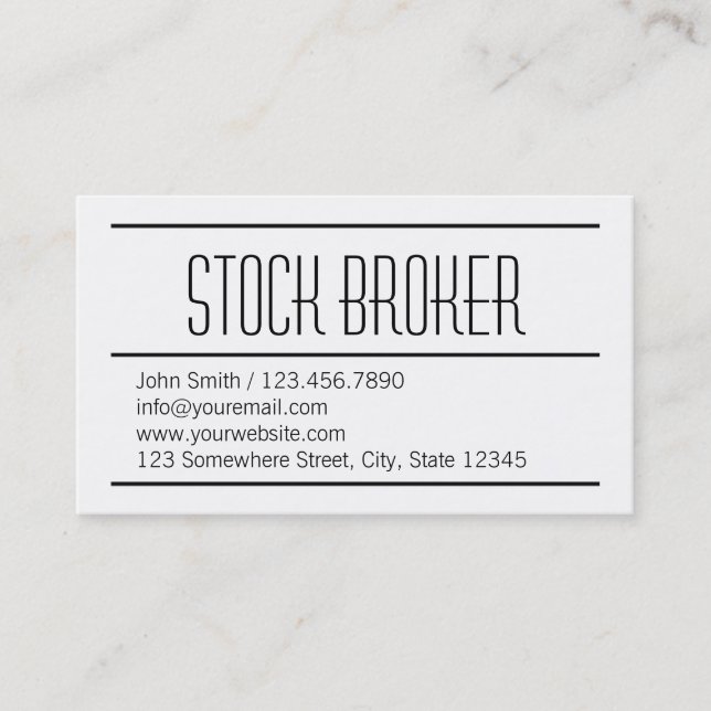Modern Simple Stock Broker Business Card (Front)