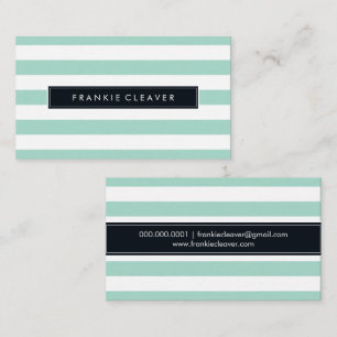 MODERN SIMPLE STRIPE PATTERN bold trendy mint Business Card
