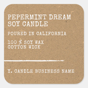 Modern Simple Style Brown Kraft Paper Candle Label