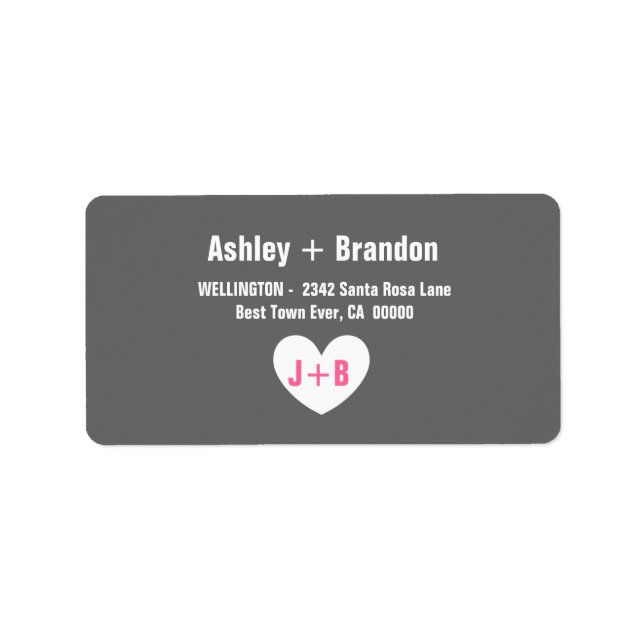 Modern Simple Style GRAY with Heart V022 Label (Front)