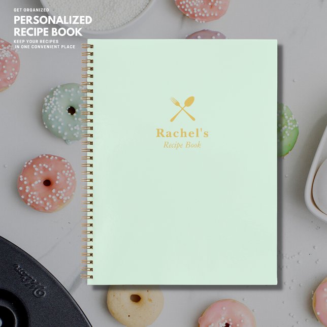 Modern Simple Stylish Green and Gold Recipe Book (Creator Uploaded)