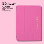 Modern Simple Stylish Hot Pink Magenta Monogram iPad Air Cover<br><div class="desc">Create your very own modern,  magenta toned iPad cover and protect your iPad in style.  Hot pink cover featuring gold tone bold and simple personalisation that can be easily updated to any text you like.</div>