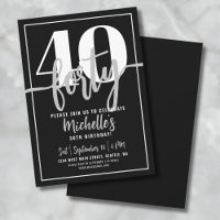 Modern Simple Stylish Script 40th Birthday Party