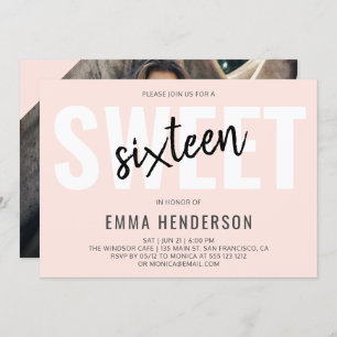Modern Simple Sweet 16 Invitation