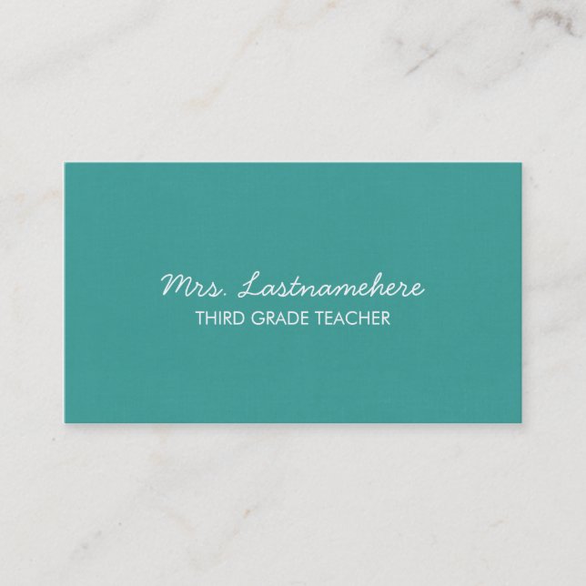 Modern & Simple Teacher Business Card (Front)