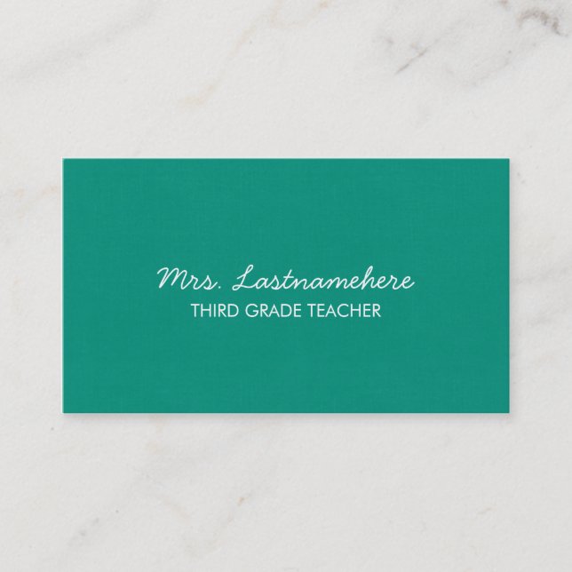 Modern & Simple Teacher Business Card (Front)