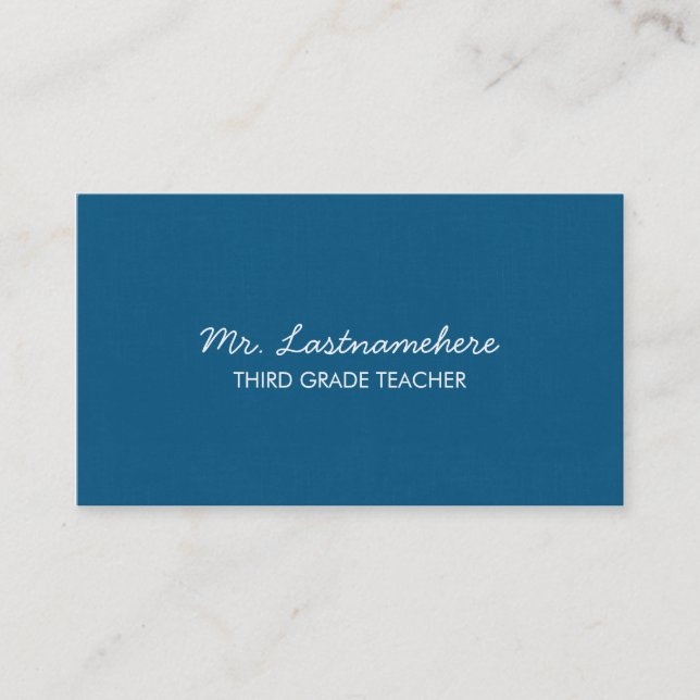 Modern & Simple Teacher Business Card (Front)