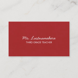 Modern & Simple Teacher Business Card