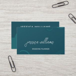 Modern Simple Teal Wedding Planner Business Card