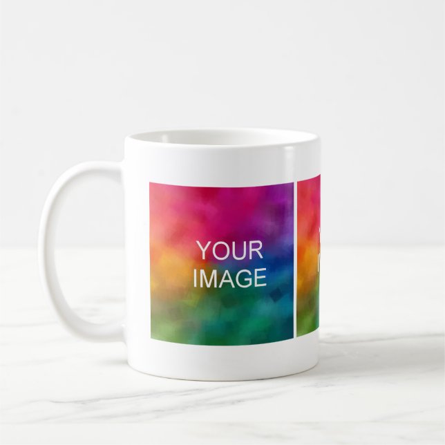 Modern Simple Template Add Your Own Photos Images Coffee Mug (Left)
