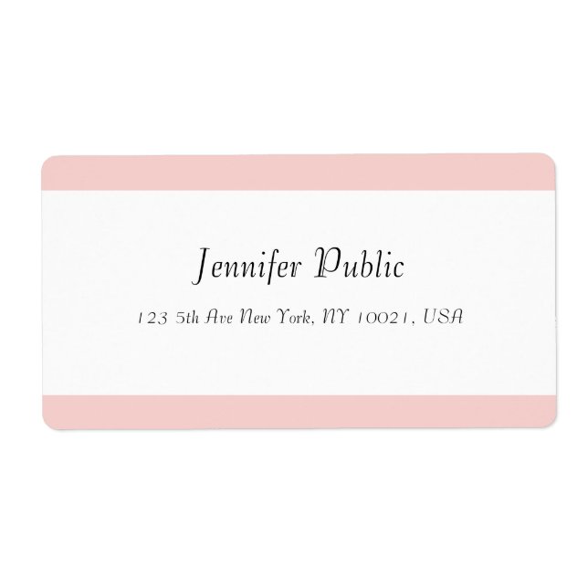 Modern Simple Template Blush Pink White Elegant (Front)