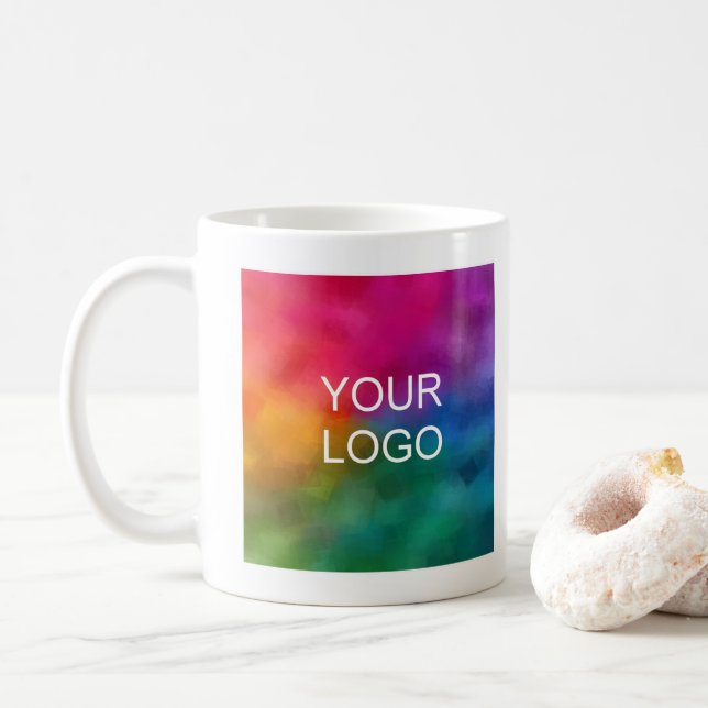 Modern Simple Template Custom Business Logo Coffee Mug (With Donut)