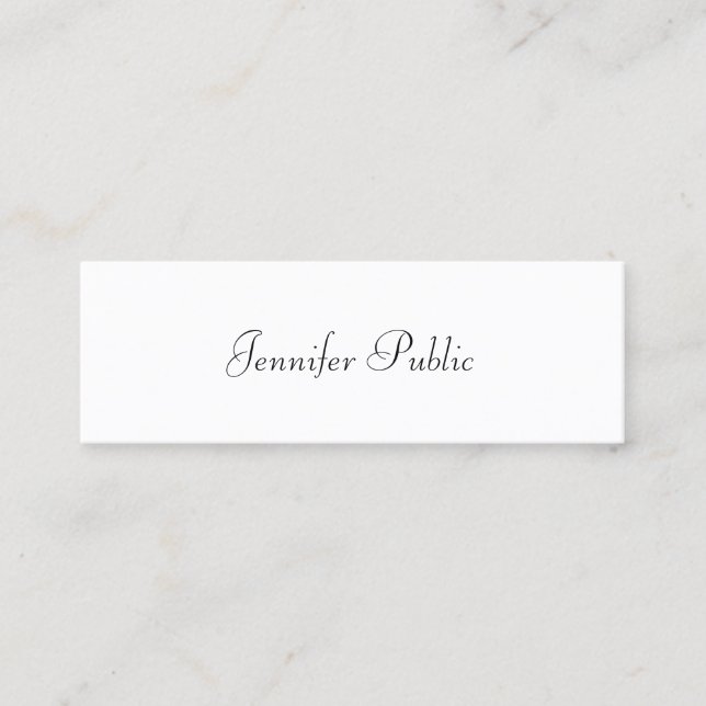 Modern Simple Template Elegant Minimalist Chic Mini Business Card (Front)