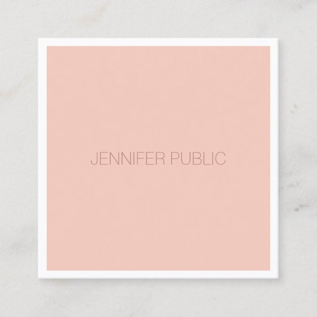 Modern Simple Template Elegant Minimalist Design Square Business Card (Front)