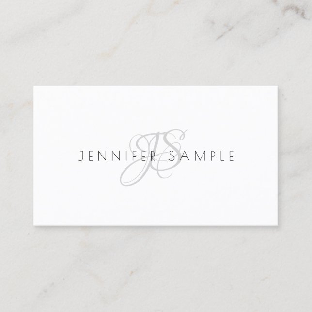 Modern Simple Template Elegant Minimalist Monogram Business Card (Front)