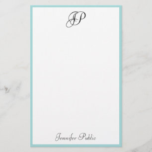 Modern Simple Template Handwritten Monogram Name Stationery