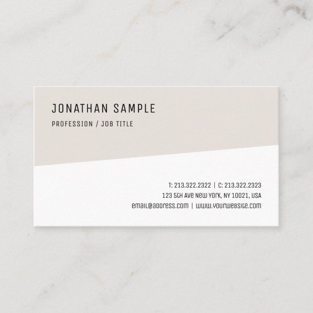Modern Simple Template Professional Elegant Trendy Business Card (Front)