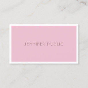 Modern Simple Template Trendy Elegant Rose Colour Business Card