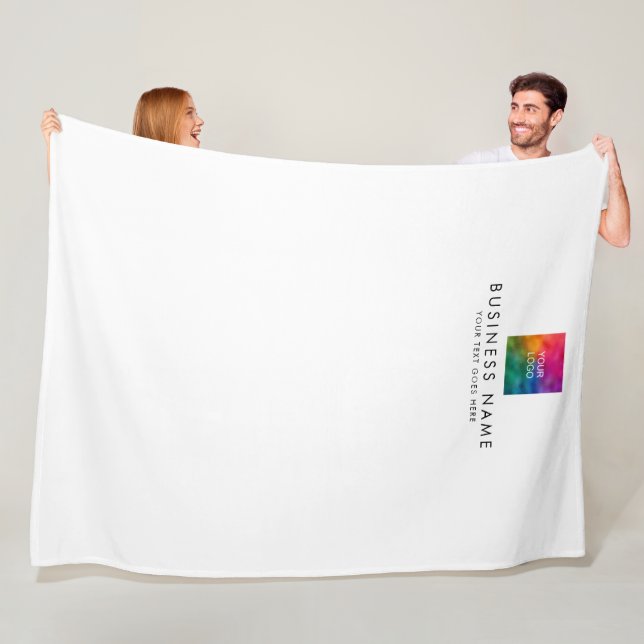 Modern Simple Template Your Logo Here Stylish Fleece Blanket (In Situ)