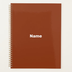 Modern simple terracotta custom name text monogram planner