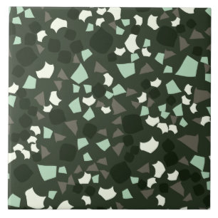 Modern Simple Terrazzo Green Tile