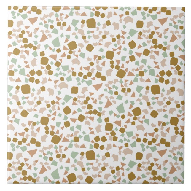 Modern Simple Terrazzo White Gold Tile (Front)