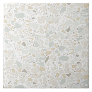 Modern Simple Terrazzo White Tile