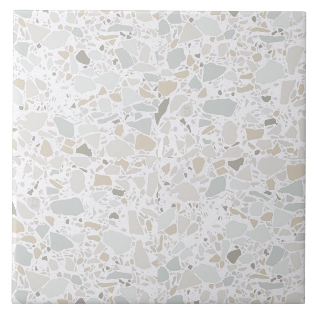Modern Simple Terrazzo White Tile (Front)