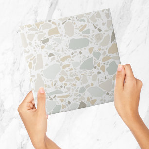 Modern Simple Terrazzo White Tile