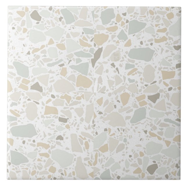 Modern Simple Terrazzo White Tile (Front)