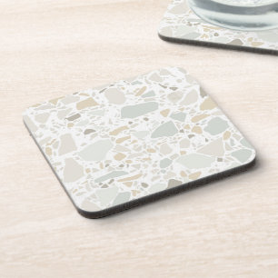 Modern Simple Terrazzo White Tile Coaster