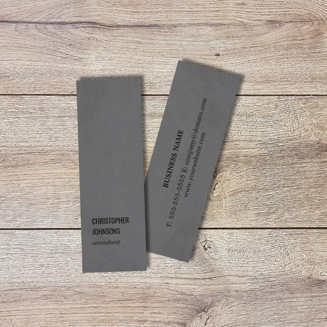 Modern Simple Texture Grey Black Consultant Mini Business Card (Creator Uploaded)