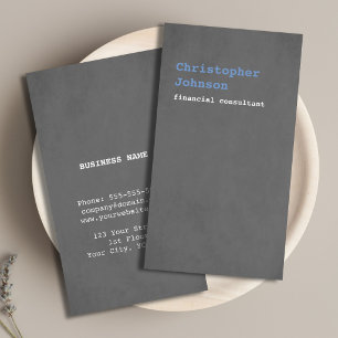 Modern Simple Texture Grey Blue Consultant Business Card