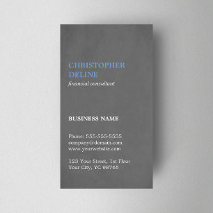 Modern Simple Texture Grey Blue Consultant Business Card